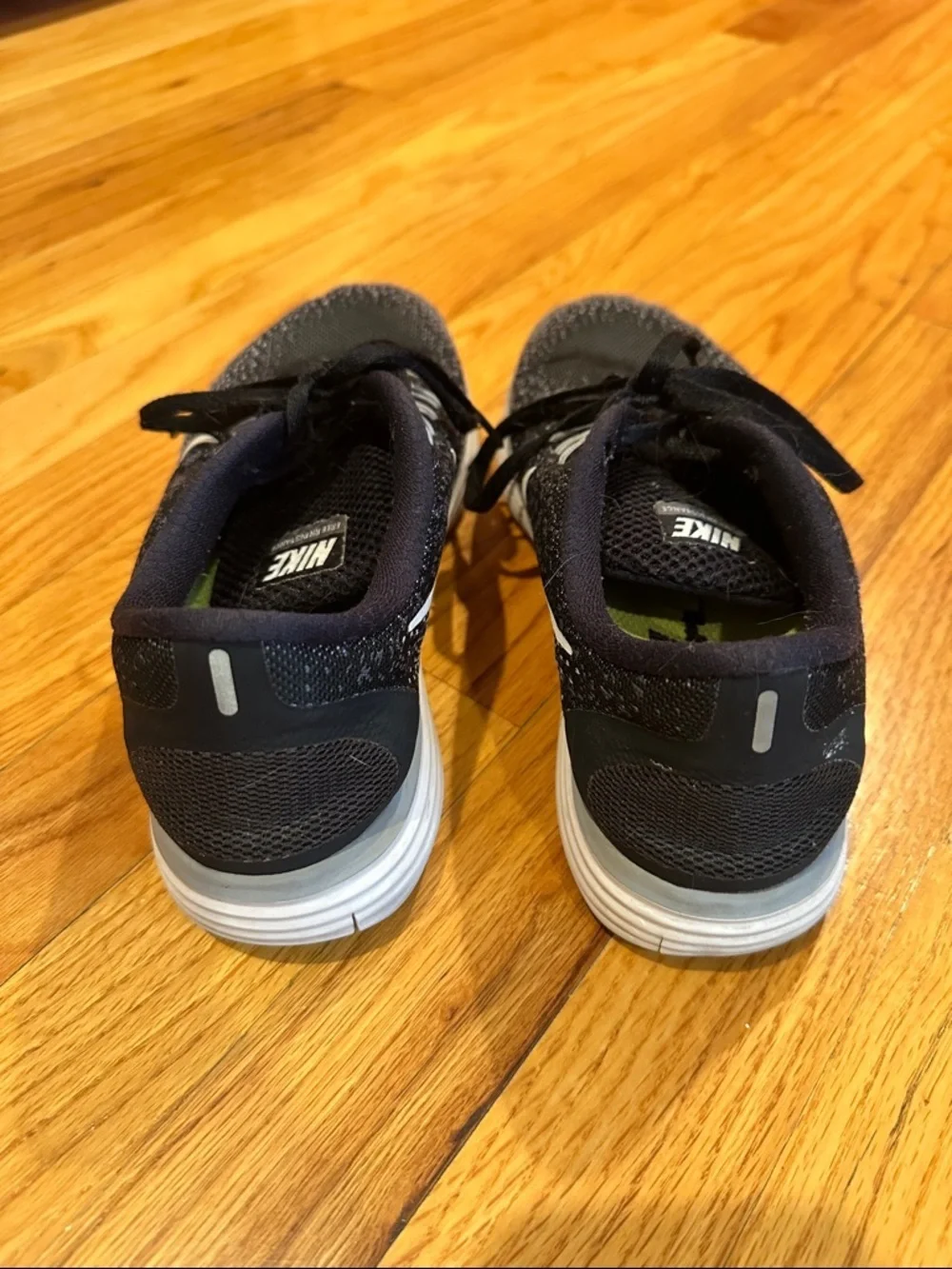 Nike Black and White Women's Flyknit Athletic Sneakers